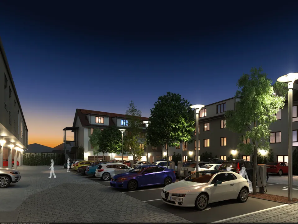 EKOCITY Písnice — noční pohled na areál