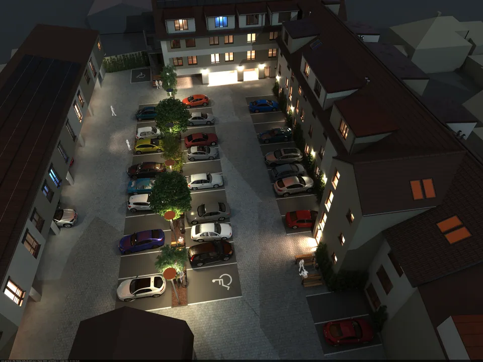 EKOCITY Písnice — noční pohled na areál