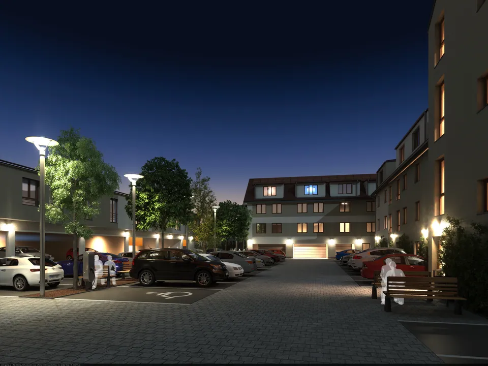 EKOCITY Písnice — noční pohled na areál